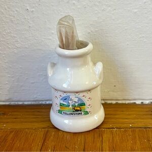 Vintage Yellowstone National Park Ceramic Milk Jug Souvenir Toothpick Holder